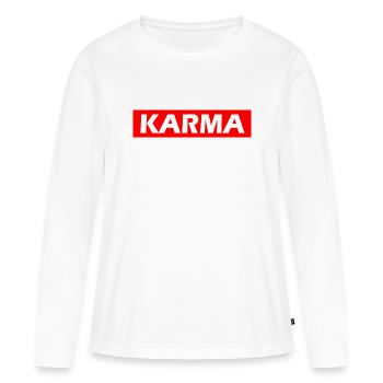 Karma - T-shirt manches longues Premium bio Femme - blanc - Devant - Julia (174cm)