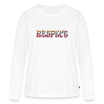 Respect, Anglais - T-shirt manches longues Premium bio Femme - blanc - Devant - Julia (174cm)