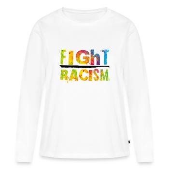 Fight Racism - Frauen Premium Bio Langarmshirt - Weiß - Vorne - Julia (174cm)