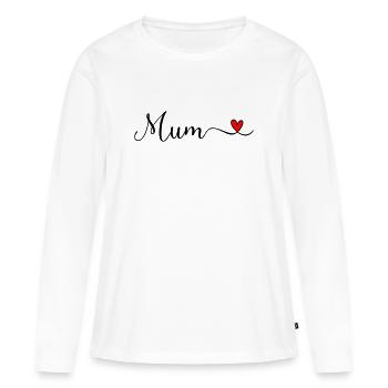 Mum - Frauen Premium Bio Langarmshirt - Weiß - Vorne - Julia (174cm)