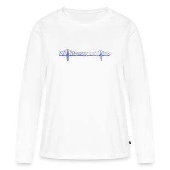 Rendsburger Hochbrücke – Urban Scribble Art Design - Frauen Premium Bio Langarmshirt - Weiß - Vorne - Julia (174cm)