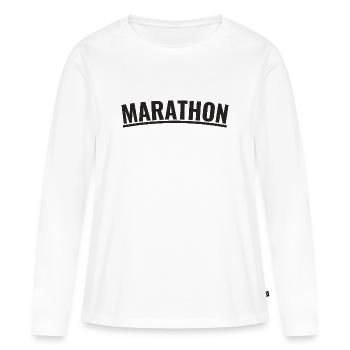 marathon - T-shirt manches longues Premium bio Femme - blanc - Devant - Julia (174cm)