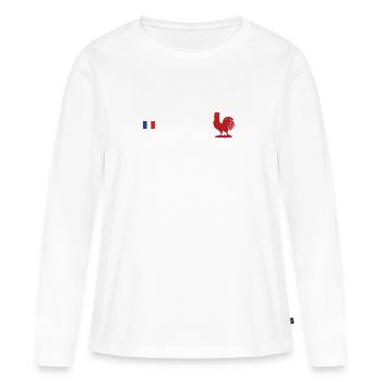 France supporter - T-shirt manches longues Premium bio Femme - blanc - Devant - Julia (174cm)