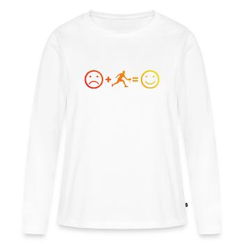 Joueurs de pickleball fans avec un athlète de pickleball - T-shirt manches longues Premium bio Femme - blanc - Devant - Julia (174cm)