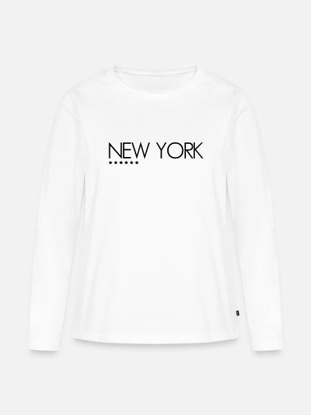 New York - Frauen Premium Bio Langarmshirt - Weiß