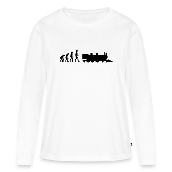 Eisenbahner / Eisenbahnen / Eisenbahn / Bahn - Frauen Premium Bio Langarmshirt - Weiß - Vorne - Julia (174cm)