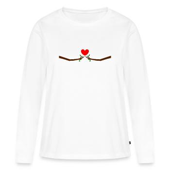 Saint-Valentin, Saint-Valentin, Saint-Valentin - T-shirt manches longues Premium bio Femme - blanc - Devant - Julia (174cm)