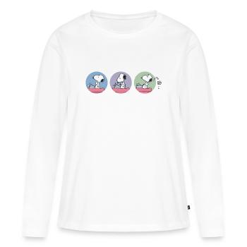 Peanuts Snoopy Autor - Frauen Premium Bio Langarmshirt - Weiß - Vorne - Julia (174cm)