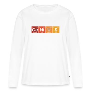 Periodensystem Genius - Frauen Premium Bio Langarmshirt - Weiß - Vorne - Julia (174cm)