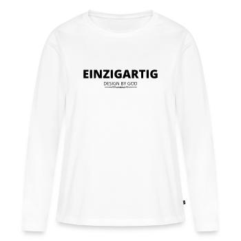 Einzigartig - Frauen Premium Bio Langarmshirt - Weiß - Vorne - Julia (174cm)