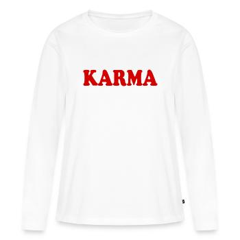 Karma - T-shirt manches longues Premium bio Femme - blanc - Devant - Julia (174cm)