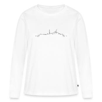 Battement de cœur Shanghai - T-shirt manches longues Premium bio Femme - blanc - Devant - Julia (174cm)