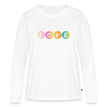 Amour - Amour - Ti amo - T-shirt manches longues Premium bio Femme - blanc - Devant - Julia (174cm)