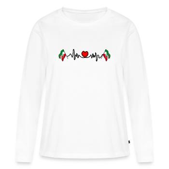 Cardio de fréquence cardiaque pour la Rhénanie-du-Nord-Westphalie - T-shirt manches longues Premium bio Femme - blanc - Devant - Julia (174cm)