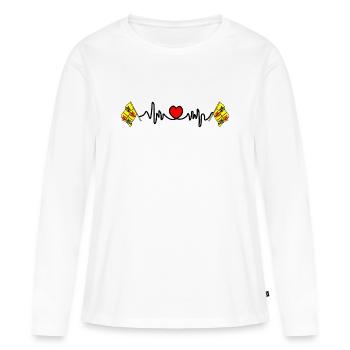 Cardio cardio pour le Hainaut Belgique - T-shirt manches longues Premium bio Femme - blanc - Devant - Julia (174cm)