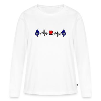 Cardio de fréquence cardiaque pour Kansas - T-shirt manches longues Premium bio Femme - blanc - Devant - Julia (174cm)