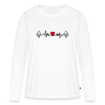 Herzfrequenz-Cardio für West Virginia - Frauen Premium Bio Langarmshirt - Weiß - Vorne - Julia (174cm)