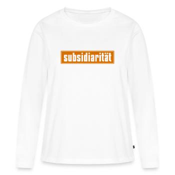 Abstrakte Farbexplosion auf Leinwand - Frauen Premium Bio Langarmshirt - Weiß - Vorne - Julia (174cm)