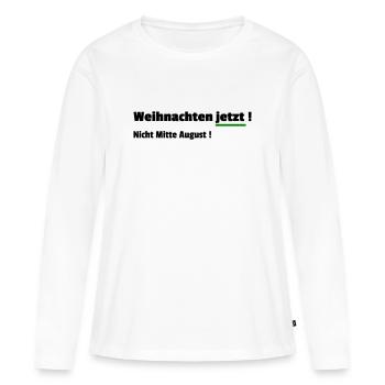 Noël maintenant - T-shirt manches longues Premium bio Femme - blanc - Devant - Julia (174cm)