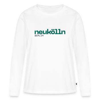 Berlin Neukölln - Un design simple et magnifique - T-shirt manches longues Premium bio Femme - blanc - Devant - Julia (174cm)
