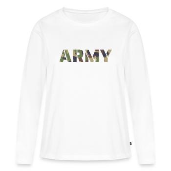 ARMY Swiss TAZ90 - T-shirt manches longues Premium bio Femme - blanc - Devant - Julia (174cm)