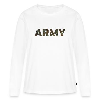 CAMOUFLAGE ARMY DE Flecktarn - T-shirt manches longues Premium bio Femme - blanc - Devant - Julia (174cm)