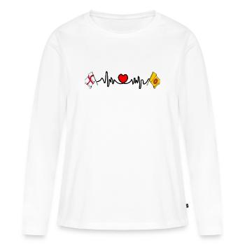 Fréquence cardiaque du Lancashire et de l’Angleterre - T-shirt manches longues Premium bio Femme - blanc - Devant - Julia (174cm)