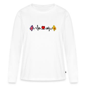 Fréquence cardiaque du Lancashire et du Royaume-Uni - T-shirt manches longues Premium bio Femme - blanc - Devant - Julia (174cm)