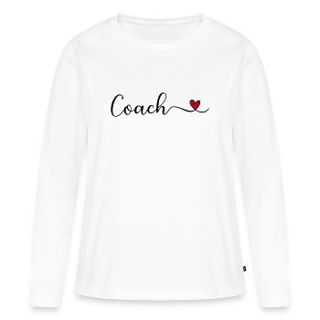 entraîneur - T-shirt manches longues Premium bio Femme - blanc - Devant - Julia (174cm)