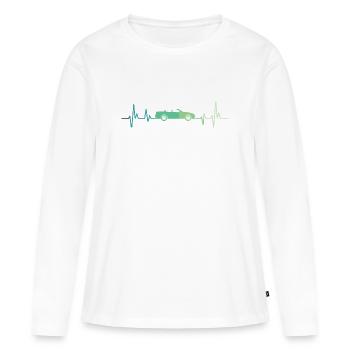 cabriolet voiture décapotable t-shirt voiture - T-shirt manches longues Premium bio Femme - blanc - Devant - Julia (174cm)