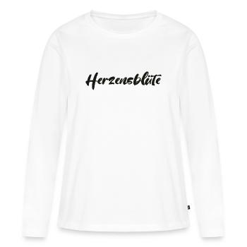 T-Shirt-Worte-Herzenblüte - Frauen Premium Bio Langarmshirt - Weiß - Vorne - Julia (174cm)
