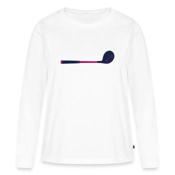 Icône du conducteur de club de golf - T-shirt manches longues Premium bio Femme - blanc - Devant - Julia (174cm)