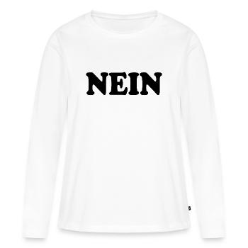 Nein - Frauen Premium Bio Langarmshirt - Weiß - Vorne - Julia (174cm)