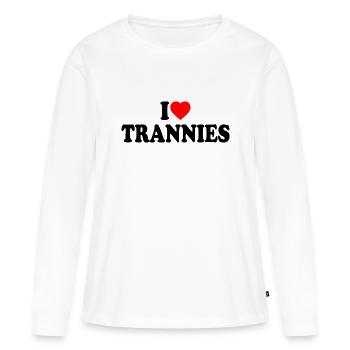 I love trannies - Frauen Premium Bio Langarmshirt - Weiß - Vorne - Julia (174cm)