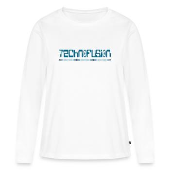 Techno Fusion - T-shirt manches longues Premium bio Femme - blanc - Devant - Julia (174cm)
