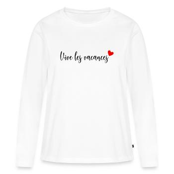 MAÎTRESSE. MAITRE. MERCI. MERCI MAÎTRESSE - T-shirt manches longues Premium bio Femme - blanc - Devant - Julia (174cm)