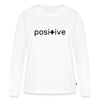 Positif - T-shirt manches longues Premium bio Femme - blanc - Devant - Julia (174cm)