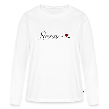 Mémé - T-shirt manches longues Premium bio Femme - blanc - Devant - Julia (174cm)