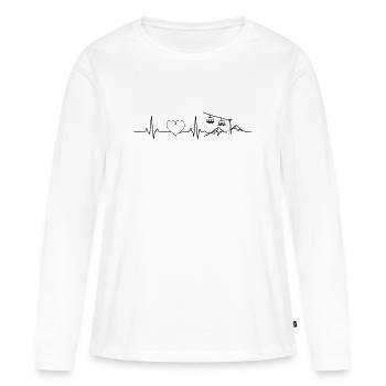 Ski lift Slope Ski Herz Puls - Women's Premium Organic Long Sleeve Shirt - white - Front - Julia (174cm)