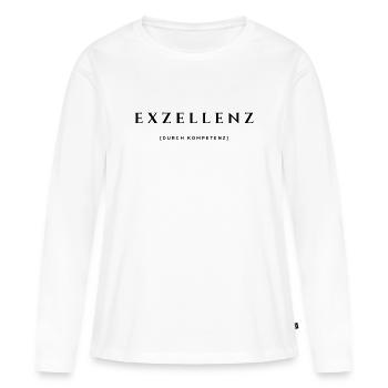 Exzellenz durch Kompetenz V.2 - Frauen Premium Bio Langarmshirt - Weiß - Vorne - Julia (174cm)