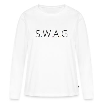 Swag - T-shirt manches longues Premium bio Femme - blanc - Devant - Julia (174cm)
