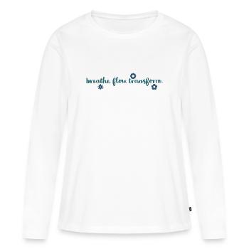 yoga mantra - Frauen Premium Bio Langarmshirt - Weiß - Vorne - Julia (174cm)