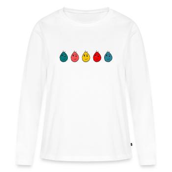 anniversaire. anniversaire décennie. humour. drôle - T-shirt manches longues Premium bio Femme - blanc - Devant - Julia (174cm)