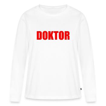 Médecin - T-shirt manches longues Premium bio Femme - blanc - Devant - Julia (174cm)