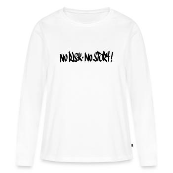 Pas de risque, pas de devise de l’histoire - T-shirt manches longues Premium bio Femme - blanc - Devant - Julia (174cm)