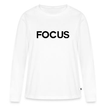 focus - Women's Premium Organic Long Sleeve Shirt - white - Front - Julia (174cm)