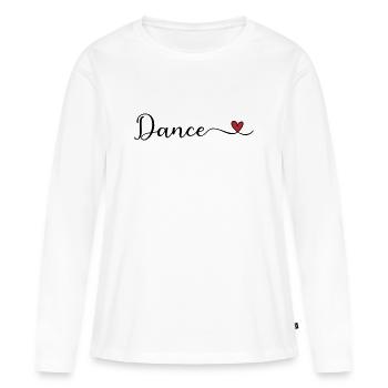 Tanz süß Typografie Herz - Frauen Premium Bio Langarmshirt - Weiß - Vorne - Julia (174cm)