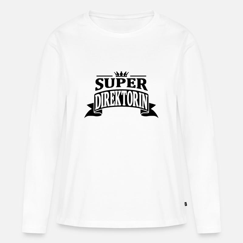 super direktorin - Frauen Premium Bio Langarmshirt - Weiß