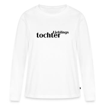 Fille préférée - T-shirt manches longues Premium bio Femme - blanc - Devant - Julia (174cm)