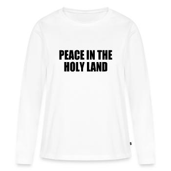 Peace in the holy land - T-shirt manches longues Premium bio Femme - blanc - Devant - Julia (174cm)